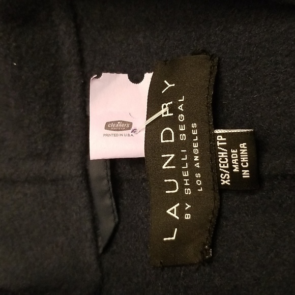 Laundry by Shelli Segal, Denim Blue Wool Blend Mini Coat, XS, $48 - Picture 3 of 13